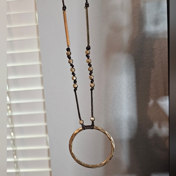 Bohemian Oversized Hoop Statement Pendant Beaded Necklace NWOT - Picture 6 of 7